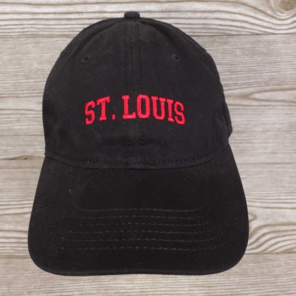 ST LOUIS MISSOURI MO RED BLACK STRAPBACK‎ BASEBALL HAT CAP